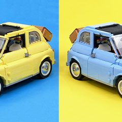 LEGO Creator Fiat 500 Blue & Yellow Compared